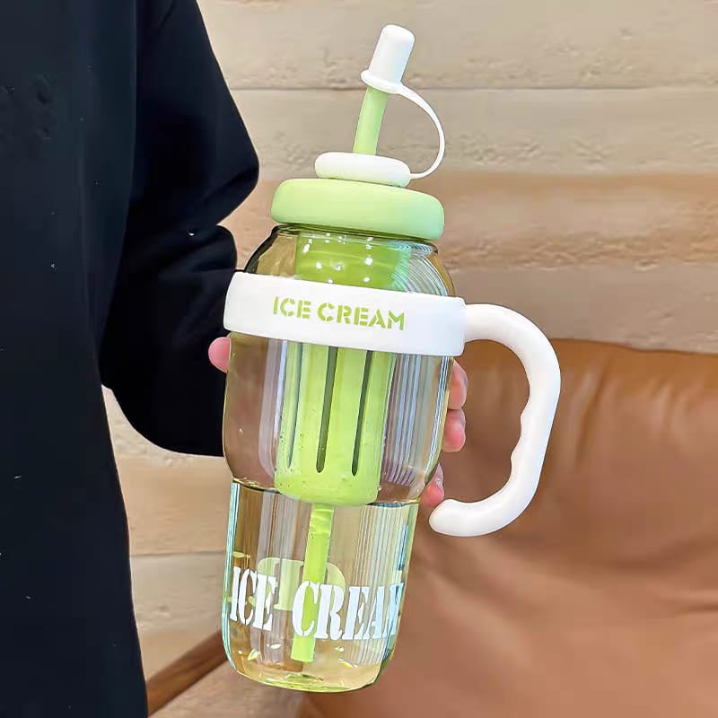 Stylish 1200ml Plastic Tumbler with Straw