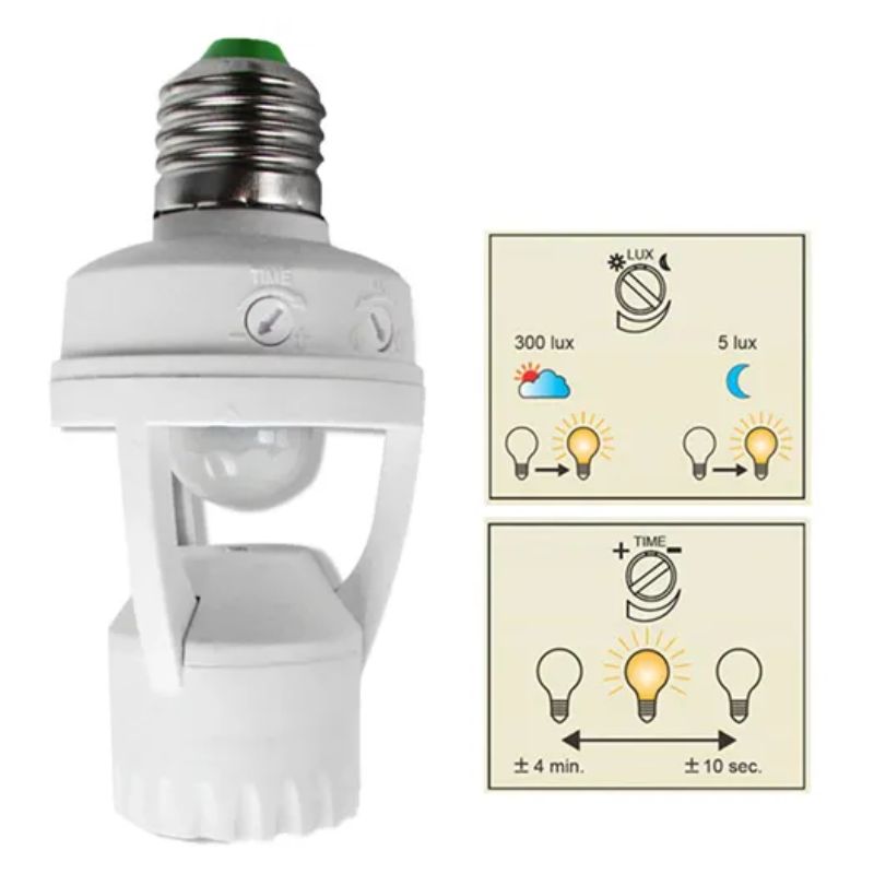 360° Motion Sensor Bulb Holder Socket