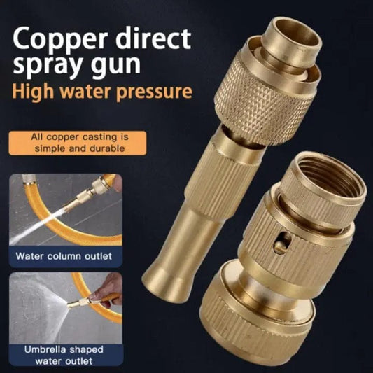 4-Mode Adjustable Brass Spray Nozzle for Garden Hose