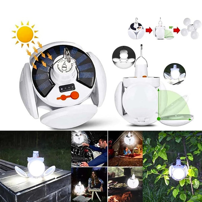 2-in-1 Solar & USB Rechargeable Foldable Lamp