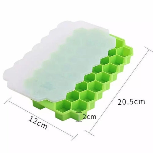 Silicone Honeycomb Ice Cube Tray with Cover