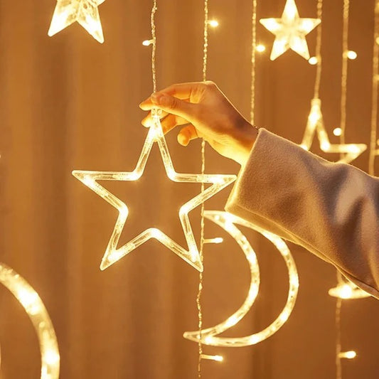 Moon & Star LED Curtain Lights