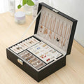 Luxury Lockable Jewelry Organizer – Multi-Layer Storage Box with Key