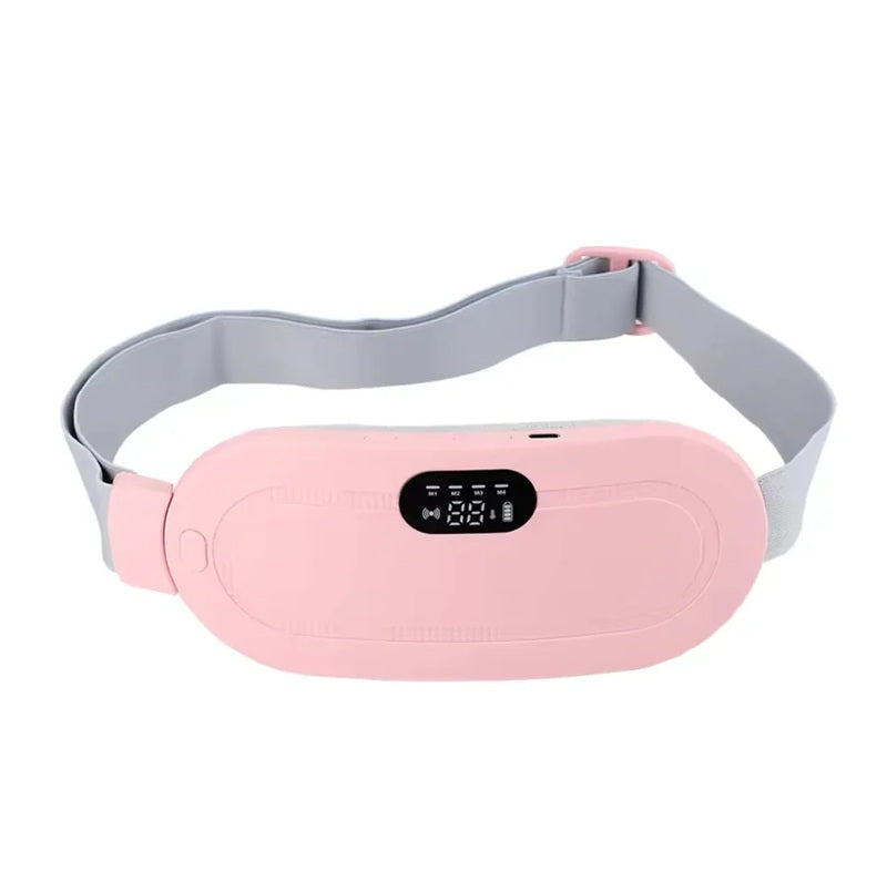 Period Cramp Relief Belt - Rechargeable & Portable Electric Menstrual Heating Pad with Massager