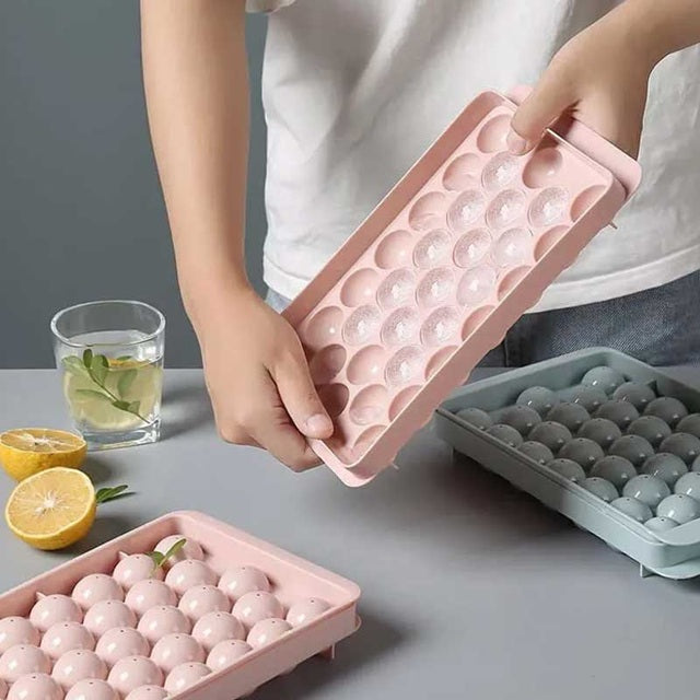 Round Ice Cube Tray - Mini Ice Ball Maker Mold for Freezer
