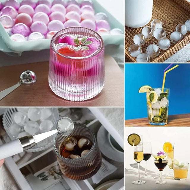 Round Ice Cube Tray - Mini Ice Ball Maker Mold for Freezer
