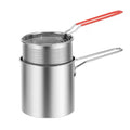 EcoFry Mini Fryer Pot – 1200ml Stainless Steel Cooker with Strainer Basket