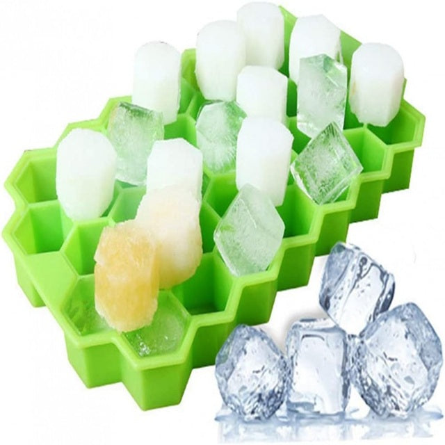 Silicone Honeycomb Ice Cube Tray with Cover