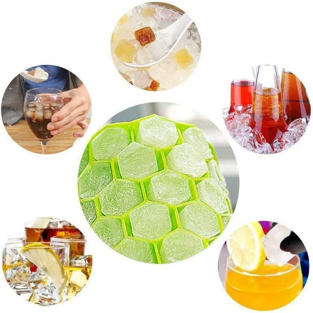Silicone Honeycomb Ice Cube Tray with Cover