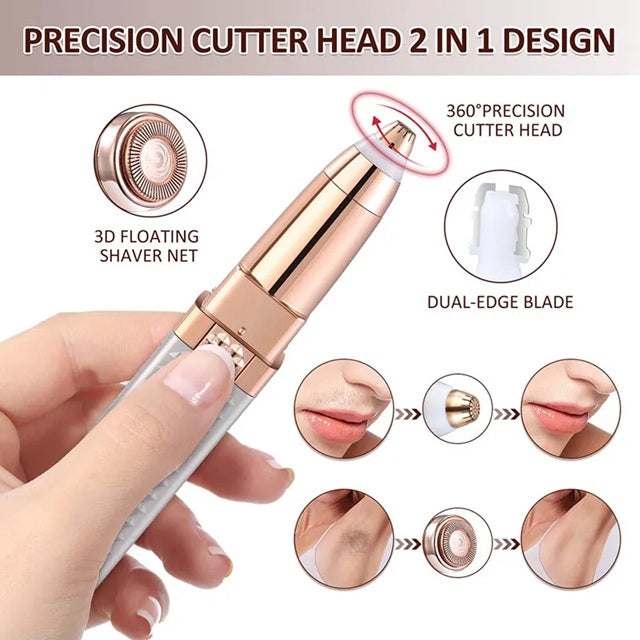 Flawless Painless Facial Hair Remover – Rechargeable Eyebrow & Face Trimmer for Women
