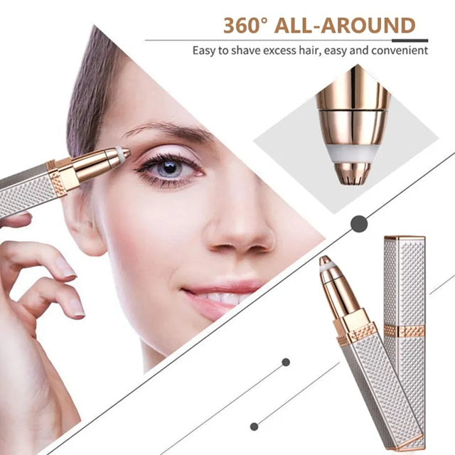 Flawless Painless Facial Hair Remover – Rechargeable Eyebrow & Face Trimmer for Women