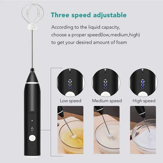 Electric Rechargeable Coffee Beater & Milk Frother