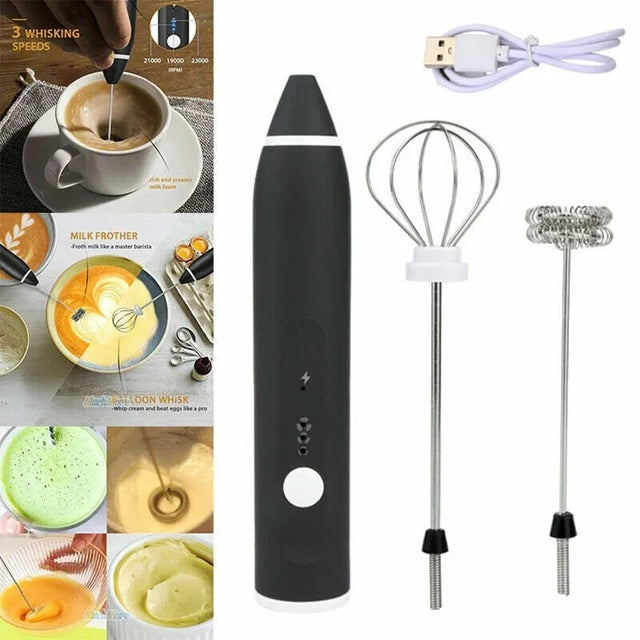 Electric Rechargeable Coffee Beater & Milk Frother