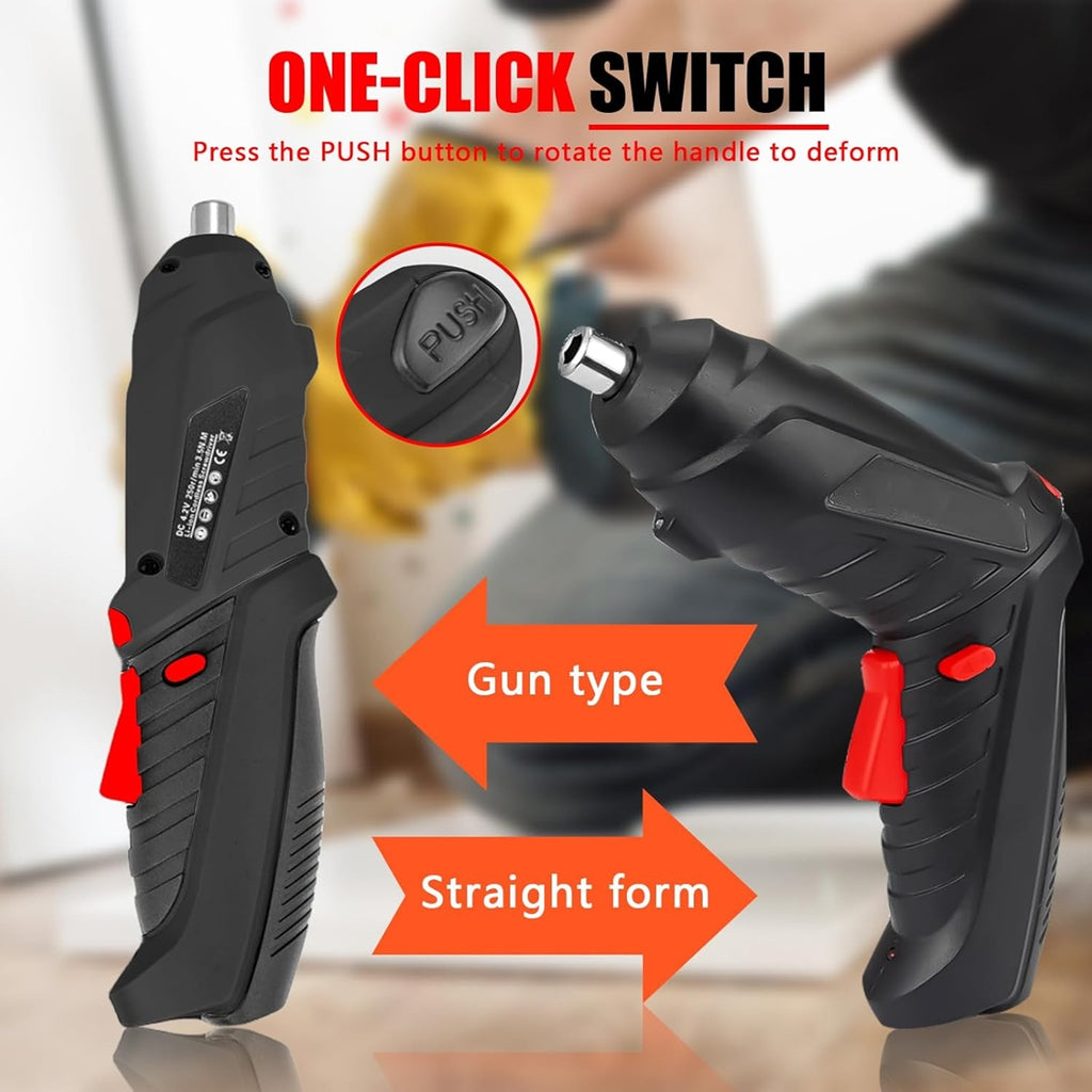 Cordless Electric Screwdriver Set – Rechargeable DIY Repair Tool Kit for Home & Office