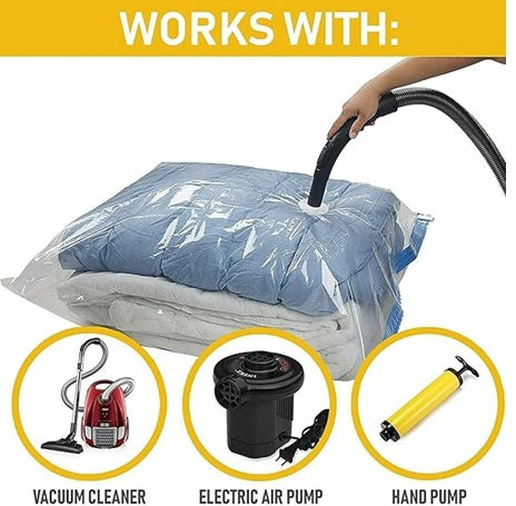 Vacuum Storage Bag Combo (5 Bags + 1 Pump)