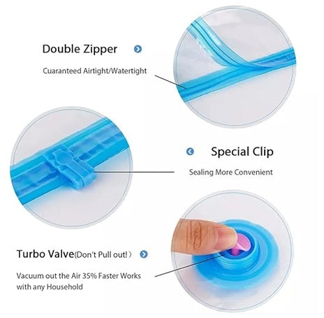 Vacuum Storage Bag Combo (5 Bags + 1 Pump)