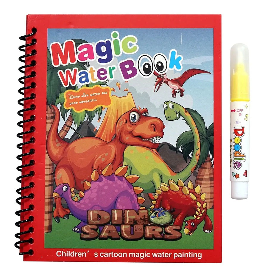 Magic Water Coloring Book with Reusable Water Pen – Mess-Free Learning & Drawing Fun
