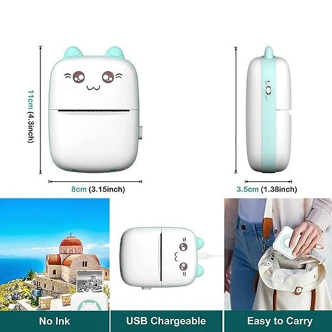 Cute Meow Pocket Printer – Portable Bluetooth Thermal Printer for Android & iOS