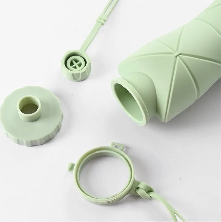 600ml Foldable Silicone Water Bottle – Portable Leakproof Sports, Gym & Travel Bottle