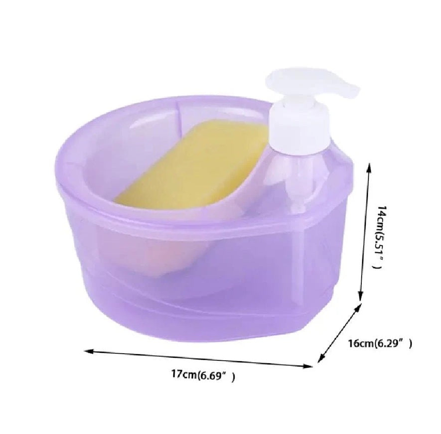 2-in-1 Kitchen Soap Dispenser with Sponge Holder – 800ml Press Liquid Pump