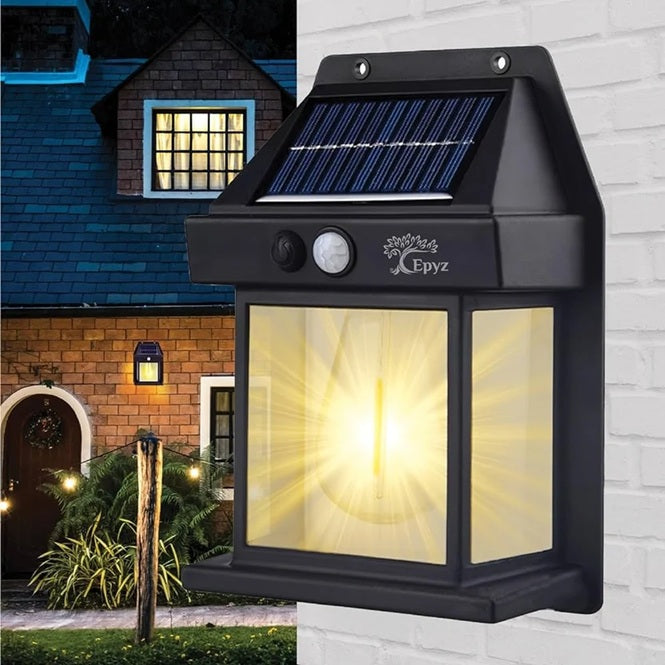 Solar Motion Sensor Wall Light - Rechargeable Outdoor Led Lamp