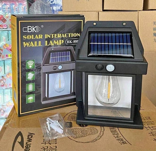 Solar Motion Sensor Wall Light - Rechargeable Outdoor Led Lamp