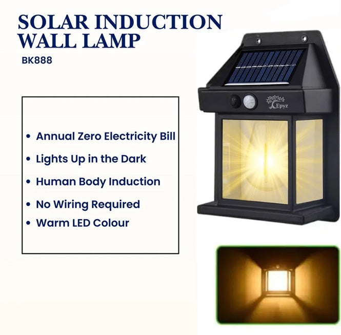 Solar Motion Sensor Wall Light - Rechargeable Outdoor Led Lamp