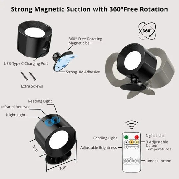 LED Rechargeable Wall Light